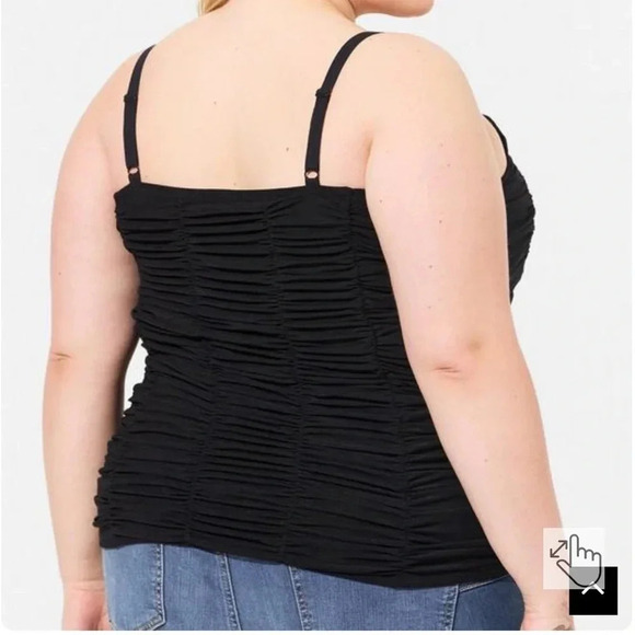 STRETCH MESH TOP SHIRRED CAMI TOP TORRID - Picture 3 of 5